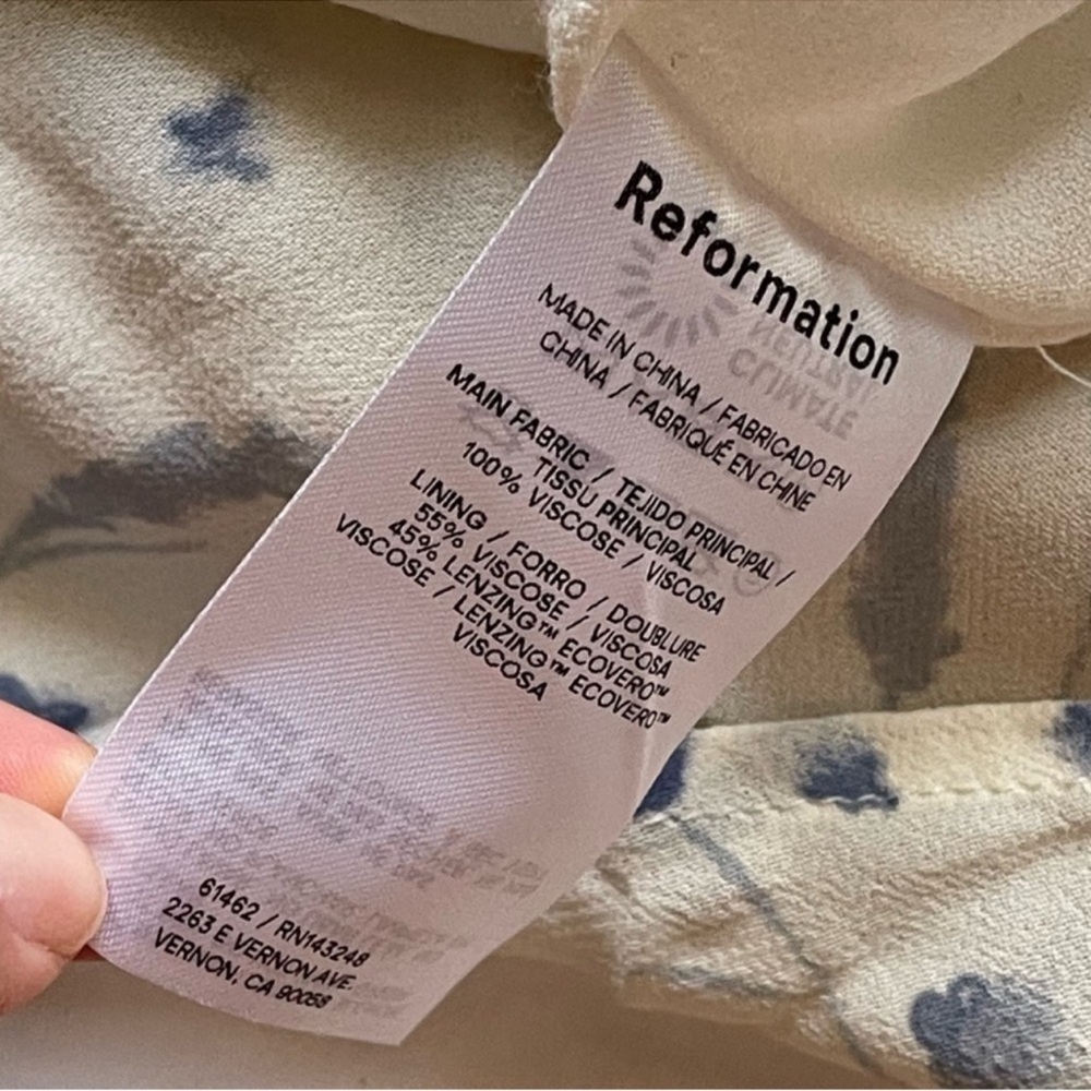 Reformation Cream and Blue Floral Mini Dress - Picture 14 of 14